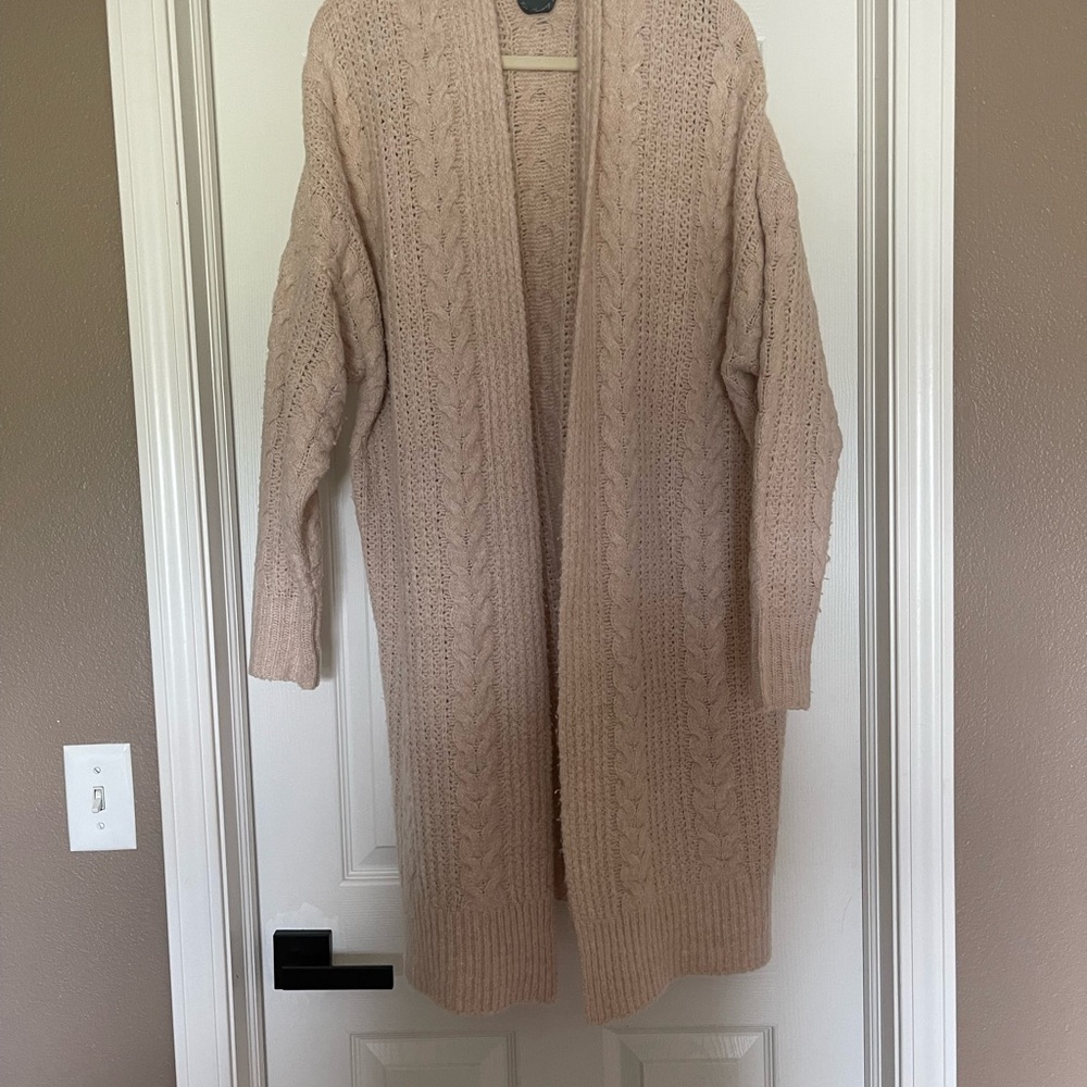 ARULA Cream Cable Knit Duster Cardigan